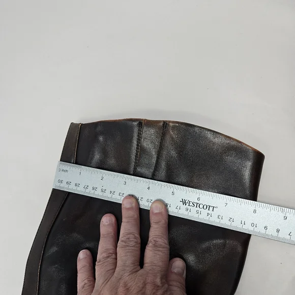 Vince Camuto Cristin Knee High Boots Sz 11M Wide Calf Washed Brown Leather - Picture 5 of 11